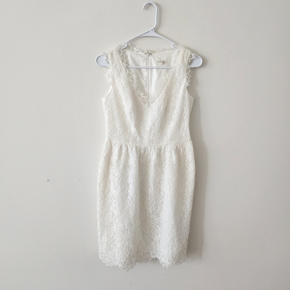 Shoshanna Rose Floral Lace Sheath Dress White 2 - Picture 2 of 6